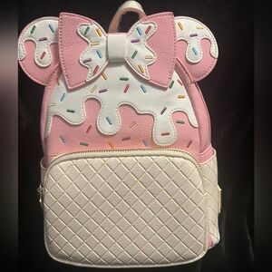 Loungefly Pink and White strawberry Sprinkle Backpack